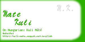 mate kuli business card