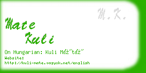 mate kuli business card